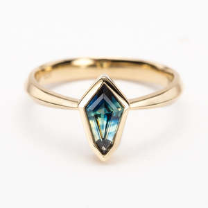 Products: Sapphire Shield Gold Ring