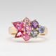 Fallen Petals Gold Ring with Spinel & Sapphires