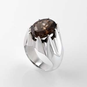 300 400: Smokey Quartz Large Star Claw Ring