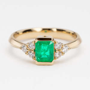 Gaia Lady of the Lake Ring in Emerald