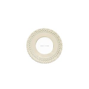 photo frame dotted round cream
