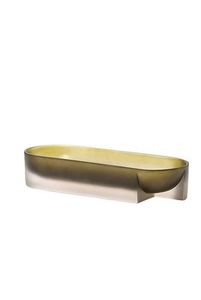 Decorative Homeware: transparent resin tray - green