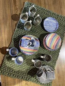 mystery creek nerikomi large mugs striped