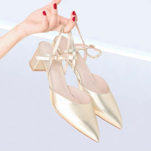 Pumps: Carly Heel 50mm | Champagne leather