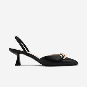 Sandal Heels: Sloane Slingback Heel | Black Leather