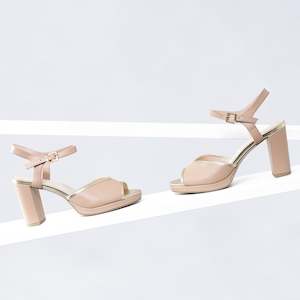 Bridal Collection: Polly Platform Sandal | Nude/gold