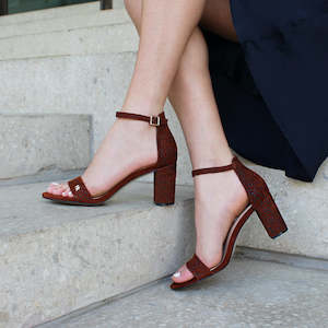 Sandal Heels: Kaitlyn 75mm | Rust Print