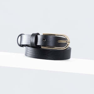Element Leather Belt 19mm | gold black lizard print