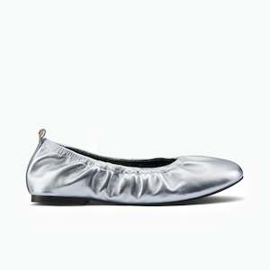 Xia Ballet Flat | Silver leather