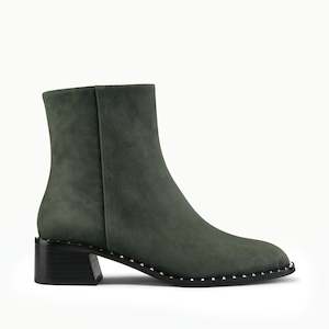 All Shoes: Bordeaux Ankle Boot | Dark moss suede