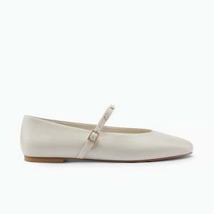 All Shoes: Khloe Flat | Ivory Leather