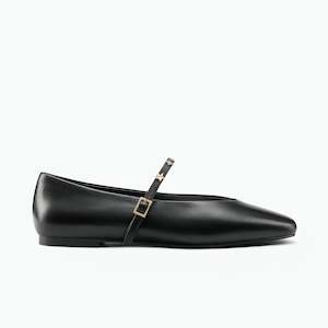 All Shoes: Khloe Flat | Black Leather