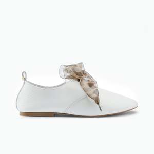 All Shoes: Xenia Flat | Leo/White Pebble Leather