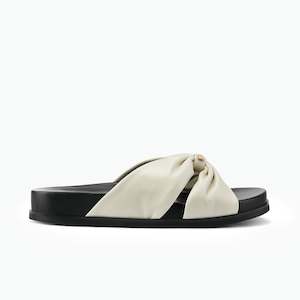 Mules Slides: Macey Slide Sandal | Ivory Leather