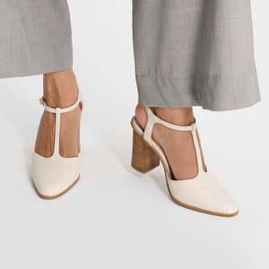 Candice Heel Ivory Leather