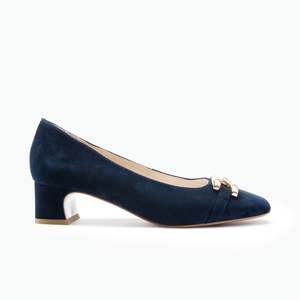 Heels: Mist Heel Navy Suede
