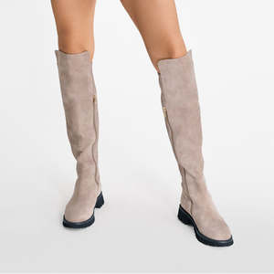 Jordan Knee High Boot Taupe Suede