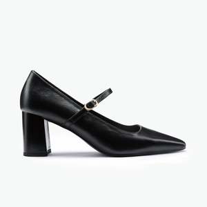 Ivy Heel Black Leather