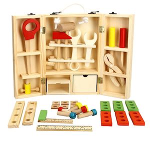 Home: Kids Wooden Tool Set with Box 36Pcs