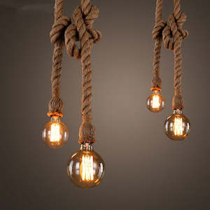Retro Hemp Rope Pendant Lights