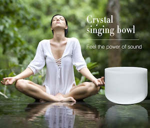 8" Beautiful Chakra Frosted Crystal Singing Bowl