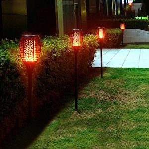 Lights: Solar Flame Lights - Outdoor Waterproof Lights