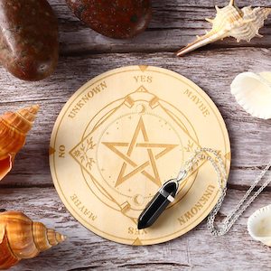 Ghost Hunting Equipment: Star Pendulum Divination Metaphysical Message Board with a Crystal Pendulum Necklace