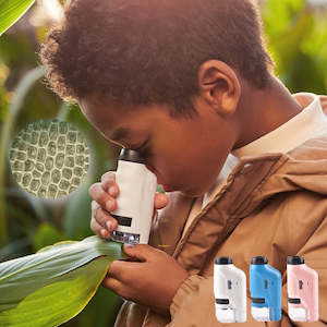 Gifts For Kids: Handheld Microscope Kit with Mobile Phone Camera Connection & LED Light 60X-120X