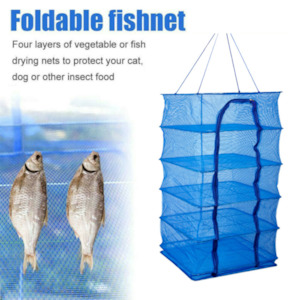 Fishing: Fish/Food Drying Rack Net Folding Mesh Hanger