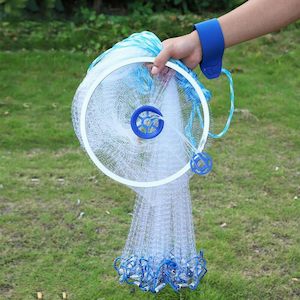 Fishing: Hand Cast Fishing Net with Sinker