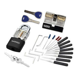 Outdoor Survival: Complete Lock Picking kit - Transparent Practice Padlock Set