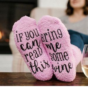 Valentines Day Gifts: If You love me, Bring Me Wine Socks