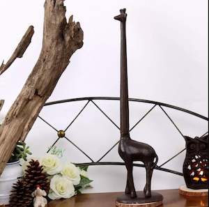 Bathroom: Cast Iron Giraffe Stand Tissue/Toilet Paper Holder
