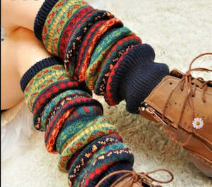 Winter Essentials: Over Knee Long Knit Leg Warmers - Chic Warm Striped Leggings