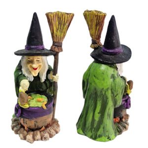 Gift Ideas 1: Witch Figurine Cauldron And Broom