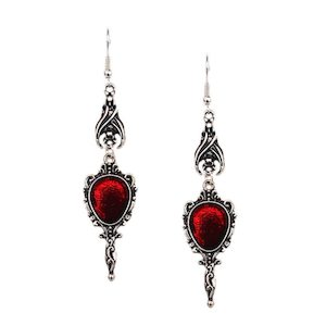 Wicca: Vampire Bat Magic Mirror Drop Earrings