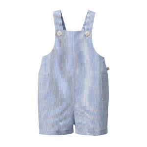 Childrens Gifts: Tucker Shortie Overalls Linen - Blue Stripe