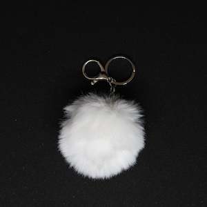 white bag charm keychain