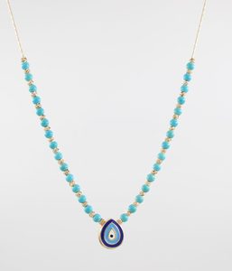 Products: Turkish Hand Crafted Necklace With Evil Eye And Turquoise Beads B122