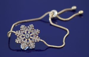 Products: Turkish Evil Eye Bracelet Snowflake In Gold Bl11