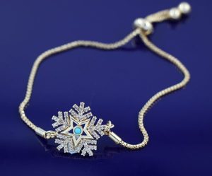 Products: Turkish Evil Eye Snowflake Bracelet With Evil Eye In Gold Blue Eye B110