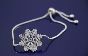 Turkish Evil Eye Snowflake Bracelet With Evil Eye In Silver Bl11a