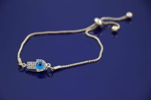 Turkish Evil Eye Bracelet With Hamsa Hand In Gold B142