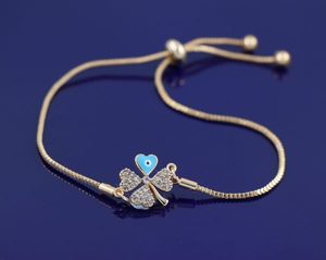 TURKISH EVIL EYE BRACELET WITH CLOVER DESIGN IN SILVER B145A (Copy)