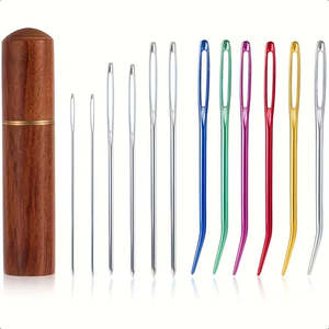 Tools Accessories: 12pcs Tapestry Needle Set Wooden Case