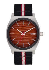 Time Teller Nylon - Silver / Rosewood / Black Stripe