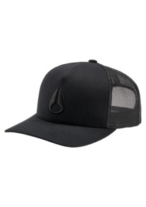 Clothing And Accessories: Iconed Trucker Hat - Black / Black