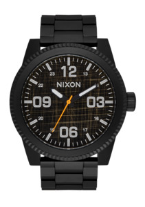 Mens Classic Watches: Corporal Stainless Steel - Super Black / Black Top
