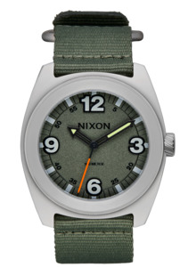 Mens Classic Watches: Clutch 42 - Matte Silver / Thyme