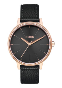 Womens Rose Gold Watches: Kensington Leather - Rose Gold / Black